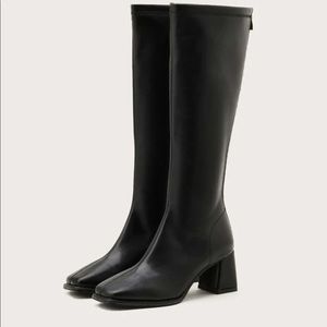 COPY - KNEE HIGH SQUARE TOE BOOTS. BRAND NEW NEVER WORN.